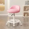 Silla giratoria elevable para dormitorio de niñas, taburete de ocio, taburete de maquillaje color crema, silla para el hogar con respaldo, silla para tocador