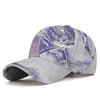 Gorra de béisbol de mezclilla retro desgastada estilo europeo y americano para hombres y mujeres, parasol vacacional, grafiti moderno, gorra de lengua de pato, transfronteriza
