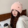 Gorro de lana de invierno para mujer, pasamontañas, resistente al frío, cálido, para exteriores, con protección integrada para el cuello, gorro de punto.