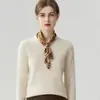 Otoño/Invierno Nuevo Cuello Redondo Versátil Tejido de Punto Trenzado 100% Cachemira Suéter de Punto para Mujer Capa Base Holgado Adelgazante Suéter Ropa Interior