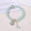 Pulsera de Cuentas Pequeña Margarita para Niñas y Estudiantes, Joyería Elástica Hecha a Mano de Boutique, Pulsera de Cristal Transfronteriza