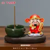 Incensário Zen Estilo Chinês para o Deus da Riqueza, Ornamento Porta Incenso para Uso Doméstico, Porta Incenso para Bandeja de Chá na Sala de Estar para Agarwood e Sândalo