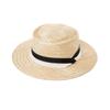 Primavera y verano nueva moda casual anillo de cinta de dos colores top ala ancha F sombrero de paja protector solar parasol sombrero de paja de sisal moda