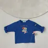 INS Primavera e Outono Masculino e Feminino Bebê Ursinho Amoroso Listrado Casual Camiseta de Manga Longa