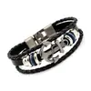 Pulsera de Cuero Punk Ancla Europea y Americana, Pulsera Tejida de Aleación Estilo Náutico, Joyería Transfronteriza Vintage Unisex
