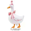 Balão de ganso em formato de laço de desenho animado, balão de folha de ganso feliz, balão de pato, chapéu de aniversário, balão em formato de ganso branco