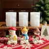 Molde de Silicona para Vela Aromática de Muñeco de Nieve Estéreo 3D, Molde de Yeso para Muñeco de Nieve con Capucha, Jengibre Navideño, Acebo