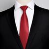 Corbata Roja para Hombre con Estilo de Cremallera, Ropa Formal para Bodas, Novio, Negocios, Anudada a Mano, Fácil de Jalar Sin Nudos