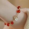 Pulseira de flores de estilo antigo design de nicho feminino alto sentido 2023 Novo Estilo presente namorada pequena flor empilhada pulseira de alta aparência
