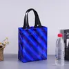 Bolsa de papel de aluminio no tejido, bolsa de regalo de cumpleaños, bolsa de compras ecológica, bolsa de mano para ropa con película láser personalizada, personalización 3D
