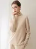 Nuevo suéter de cachemira para otoño e invierno para mujer, 100% cachemira de cabra, cuello alto apilado, tejido, suave, sin costuras, simple, suéter estilo coreano