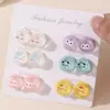 Pendientes de Resina Estilo Europeo y Americano Transparente Dibujos Animados Chica Linda Transfronterizos con Accesorios y Anillos para Niñas