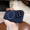 Funda magnética de silicona líquida mate con anillo fino para iPhone 17, Funda protectora de cobertura total con película para lente para Apple 16