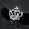 Moda Coreana de Alta Gama para Hombres y Mujeres Broche de Corona Completa de Diamantes Aleación Electrochapado Anti-Reflejos Accesorios de Pines de Pedrería