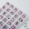 Joyería para uñas K9 con diamante cuadrado rosa, corazón torcido en forma de corazón, diamante con base puntiaguda, diamante rosa, accesorios para uñas mixtos