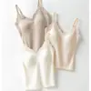 Camisola Antibacteriana Sin Costuras con Patrón de Diamantes y Copas Fijas Integradas, Cómodo Top Base Adelgazante y Levanta Busto