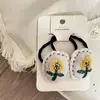 Flor de Lana Nueva de Nian Nian Cereza Pasador para el Cabello Infantil Diadema Pasador Pinza Lateral Banda de Goma
