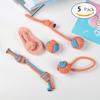 Suministros para Mascotas Cuerda de Algodón Juguete para la Dentición para Perro Resistente a Mordidas Cuerda Anudada Juguete para Mascota Pelota Juego de Juguetes para Perro de Raza Pequeña y Mediana