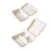 Caja de almuerzo desechable hecha de pulpa de papel, caja de arroz de una sola pieza, caja de almuerzo rectangular engrosada comercial, caja bento de arroz frito ecológica para llevar