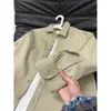 Camisa de Trabajo Khaki Estilo Japonés para Hombre, Manga Larga de Algodón Puro, Camiseta Interior Casual, Para Usar en Capas con Chaqueta Cardigan Retro Americana
