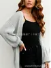 Amazon Cárdigan de Punto Grueso con Manga de Farol para Mujer 2026 Nuevo Estilo Otoño e Invierno Sudadera de Punto con Bolsillo Abrigo Grueso para Mujer