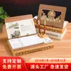 Calendário de Mesa de Madeira 2026 Couro Corporativo Escritório Anotações Ornaments de Mesa Multifuncional Criativo Porta-Canetas Calendário Semanal Personalização