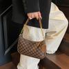 Bolso cruzado de mujer con estampado más vendido, Bolso de media luna de alta gama de moda, Bolso de hombro de color liso con rombos, Bolso de axila simple y versátil