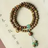 Pulsera de Sándalo Verde DIY Pulsera de Cuentas de Buda de Sándalo Verde Círculo Único Múltiples Círculos Artesanías de Madera de Sándalo Verde Fabricante Mayorista