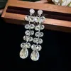 Aretes de aguja plateada con diamantes, diseño de flor ovalada de resina y gota de agua, estilo retro vintage, aretes versátiles