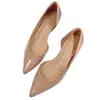Zapatos Planos Franceses Simples con Tacón Oculto 2026 Nuevos Llegados de Verano Punta Puntiaguda Huecos Boca Baja Cómodos Temperamento Talla Pequeña Zapatos de Vestir