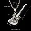 Colar de Aço Inoxidável para Guitarra de Cor Simples Hip Hop Rock Jazz Design de Pingente Nicho Acessórios de Pingente para Festival de Música