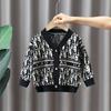 4135 cárdigan para niños primavera y otoño estilo occidental para niños otoño guapo suéter para bebé abrigo casual para niños moda