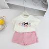 Roupas de Verão Meninos Verão Camiseta de Manga Curta Estampada Xadrez Shorts terno Roupas Infantis para Bebês Unissex Infantil Casual