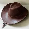 Chapéu de Sol de Aba Larga Estilo Cowboy Ocidental Feminino 2026 Novo Chapéu de Viajante para Férias no Deserto Chapéu de Sol de Aba Larga com Proteção Solar