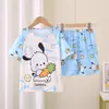 Ropa de Casa para Niños y Bebés Niñas y Niños Pijamas de Manga Corta Verano Delgados Niños Grandes Dibujos Animados Traje de Niña Pequeña