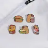 Broche fofo de animal comida hambúrguer frango arroz flor broche kappibala porquinho da índia acessórios de vestuário decoração de mochila distintivo