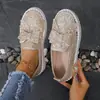 Mocasines Bajos con Lazo de Pedrería para Mujer, Estilo Coreano Otoño 2025 Zapatos Slip-On Perezosos, Mocasines de Pedrería