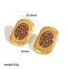 Pulseira Brincos de Aço Inoxidável com Estampa de Leopardo Ajustável Cruzada Europeia e Americana Brincos de Titânio com Design Personalizado da Moda Que Não Desbotam