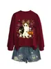 Amazon eBay sitio independiente moda divertida linda sudadera de mujer con estampado de leopardo lazo fantasma murciélago gato