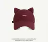 Gorra de Béisbol de Orejas de Gato Dulce y Linda, Original y de Moda para Mujer, Estilo Coreano, Ala Ancha, Circunferencia de Cabeza Grande, Gorra Pico de Pato para Adelgazar el Rostro