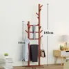 Perchero de Madera Maciza para Dormitorio, Perchero Doméstico de Pie, Gancho Simple para Dormitorio Estudiantil, Almacenamiento de Habitación y Tendedero