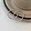 Pendientes de Aro Minimalistas de Moda Pendientes de Aro con Superficie AB Diseño de Nicho Brazaletes para Oreja Pendientes Minimalistas de Metal