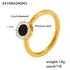 Anillo de dedo de acero inoxidable con forma de estrella de diamante de lujo transfronterizo de Europa y Estados Unidos, anillo de nicho de moda, anillo en stock al por mayor
