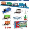 Tren de Pista Eléctrico Transfronterizo Juguete Niños Educativo Ensamblado Luz Artificial Retro Tren Pequeño Juguete de Pista