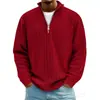 Amazon 2025 Nuevo Otoño e Invierno para Hombre Casual Cuello Alto Cremallera Punto Grueso Manga Larga Sudadera tipo Polo para Hombre