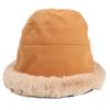 Sombrero de Pescador Rizado de Felpa Gruesa de Terciopelo Otoño e Invierno para Mujer, Sombrero de Cuenca Mongol de Doble Cara Cálido para Exteriores