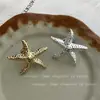 Anillo de Estilo Vacacional de Plata con Diseño Exagerado de Estrella de Mar Cóncavo y Convexo para Mujer, Abierto Ajustable, Anillo Geométrico Versátil