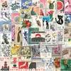 50 Pegatinas de Graffiti de Sellos Retro de Dibujos Animados Decoración Personalizada Guitarra Cuaderno Maleta DIY Pegatinas Impermeables