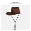Sombrero de Vaquero Occidental de Color Sólido para Hombres y Mujeres, Viajes de Primavera y Verano, Montañismo, Protección Solar, Sombrero de Sol, Sombrero de Jazz de Ala Ancha para la Pradera, Transfronterizo