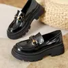 Mocasines de Piel Genuina con Suela Gruesa de Terciopelo para Mujer 2024 Nuevos de Este Año Primavera y Otoño Estilo Británico Zapatos Pequeños de Cuero Zapatos sin Cordones